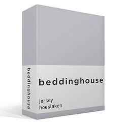 Foto van Beddinghouse jersey hoeslaken - 100% gebreide jersey katoen - 2-persoons (140x200/220 cm) - light grey