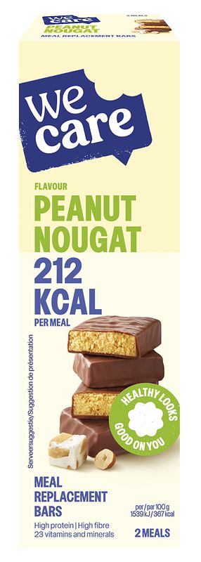 Foto van Wecare peanut nougat meal replacement bars