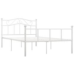 Foto van The living store metalen bedframe - 140 x 200 cm - wit - massieve constructie - sterke lattenbodem - eenvoudige montage