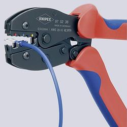 Foto van Knipex preciforce 97 52 36 sb krimptang geïsoleerde kabelschoenen, geïsoleerde stekkerverbinders, geïsoleerde stootverbinders 0.5 tot 6 mm²