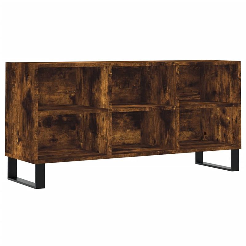 Foto van The living store tv-meubel - gerookt eiken - tv-meubel - 103.5 x 30 x 50 cm - met veel opbergruimte