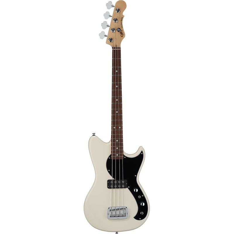 Foto van G&l tribute series fallout shortscale bass olympic white elektrische basgitaar