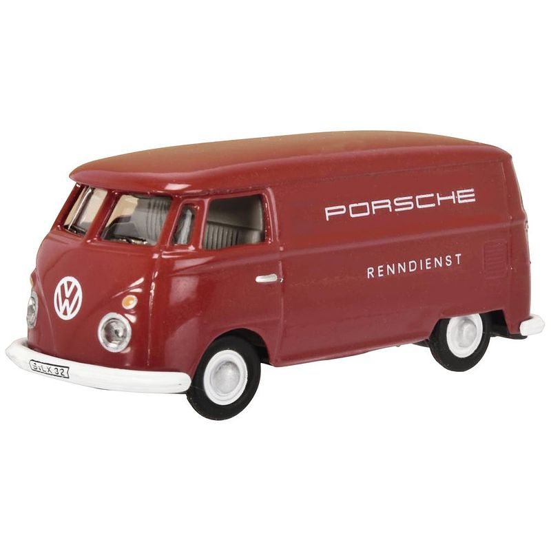 Foto van Schuco 452669800 h0 volkswagen t1 rood, porsche renndienst