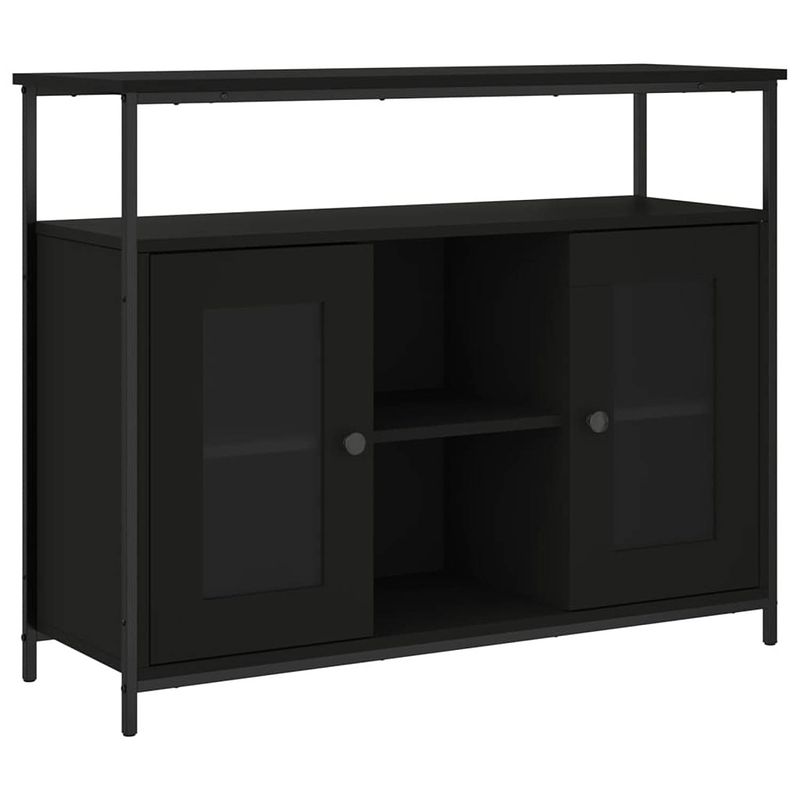 Foto van Vidaxl dressoir 100x35x80 cm bewerkt hout zwart