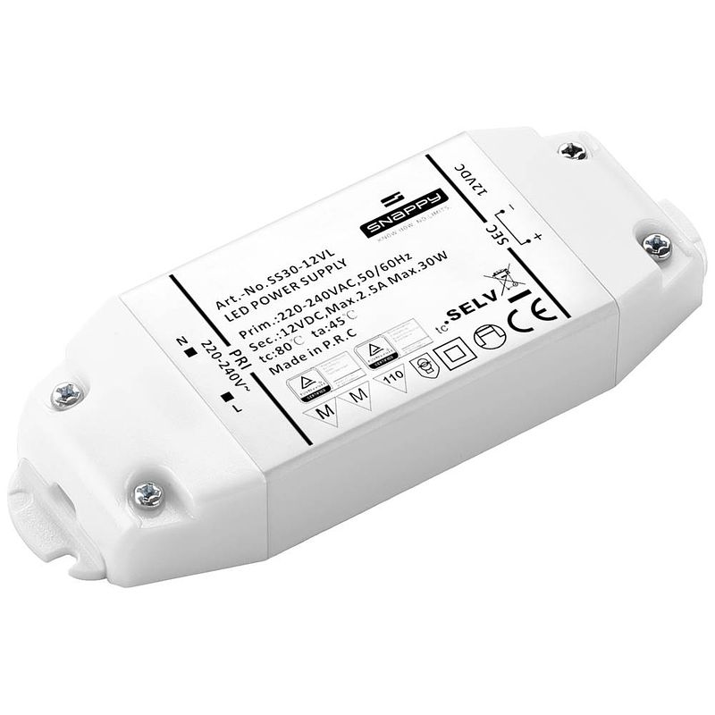 Foto van Dehner elektronik led-transformator, led-driver constante spanning 30 w 1.25 a 24 v/dc overbelastingsbescherming, overspanning, niet dimbaar