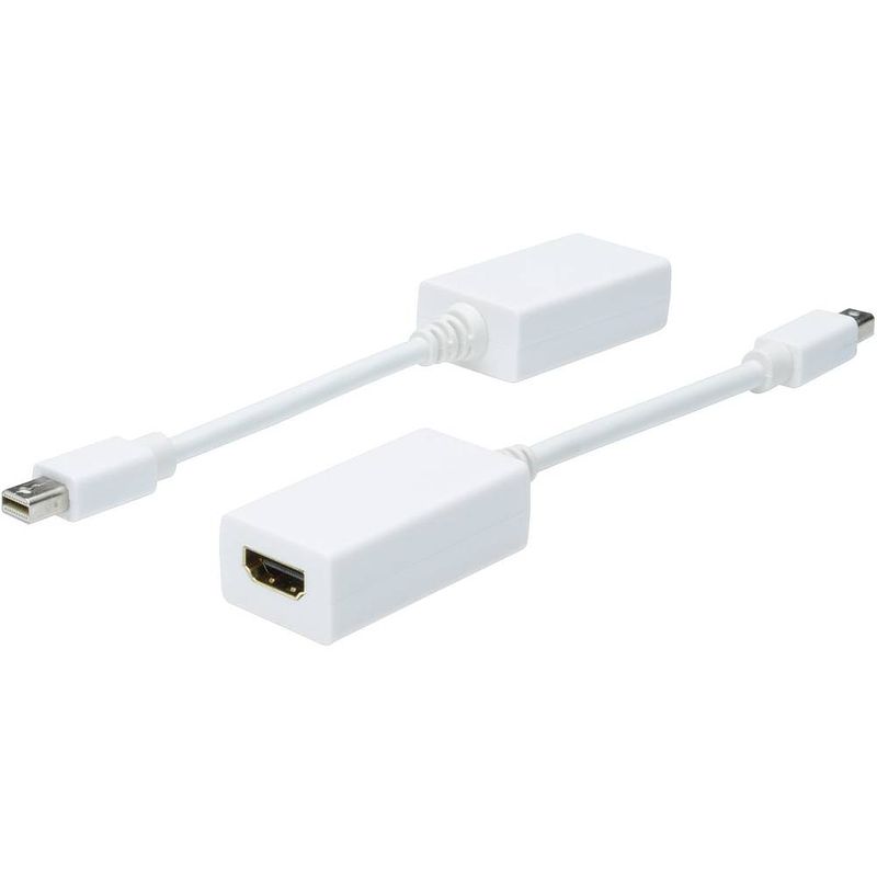 Foto van Digitus ak-340411-001-w displayport / hdmi adapter [1x mini-displayport stekker - 1x hdmi-bus] wit 15.00 cm