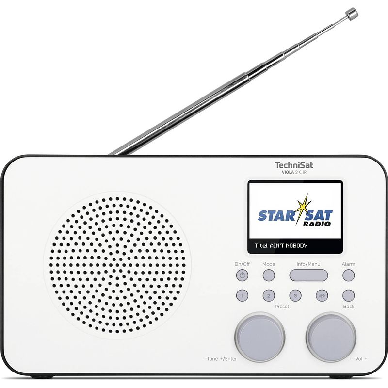 Foto van Technisat viola 2c ir - portable dab+ en internetradio - wit/zwart