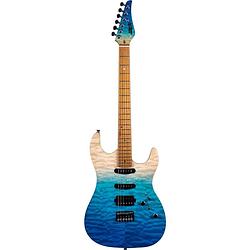 Foto van Jet guitars js-1000 quilted transparent blue elektrische gitaar