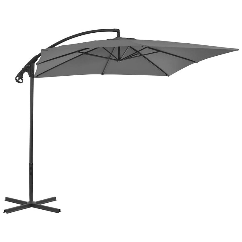 Foto van The living store zweefparasol the living store - antraciet - parasols 250x250x260 cm - uv-beschermend polyester -