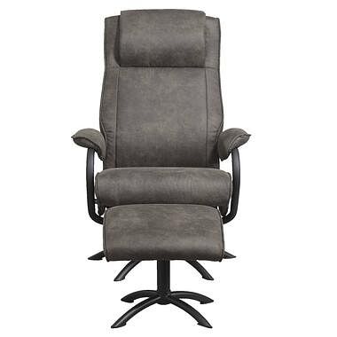 Foto van Relaxfauteuil vincent incl. hocker - antraciet - leen bakker