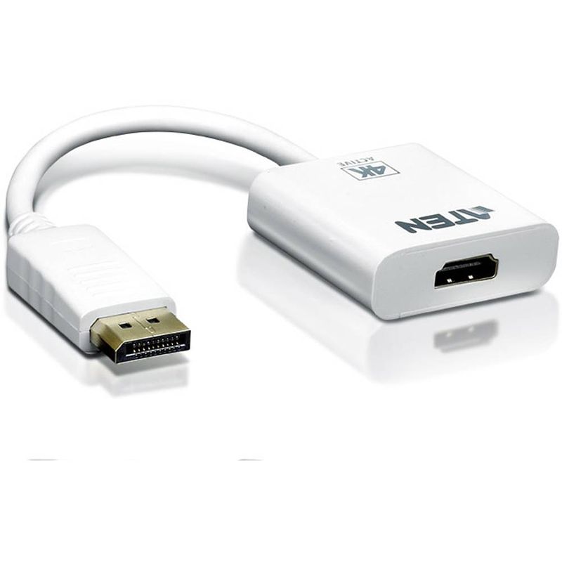 Foto van Aten vc986-at displayport / hdmi adapter [1x displayport stekker - 1x hdmi-bus] wit 10.00 cm