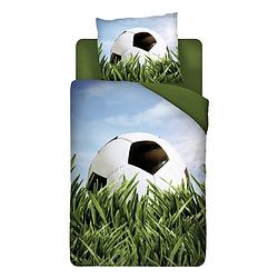 Foto van Snoozing voetbal dekbedovertrek - katoen - 1-persoons (140x200/220 cm + 1 sloop) - multi