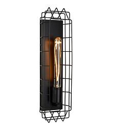 Foto van Lucide lattice - wandlamp - 1xe27 - zwart