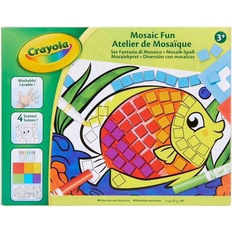 Foto van Goliath crayola mosaic fun - 4 mozaïekborden incl. stiften en foamplaten