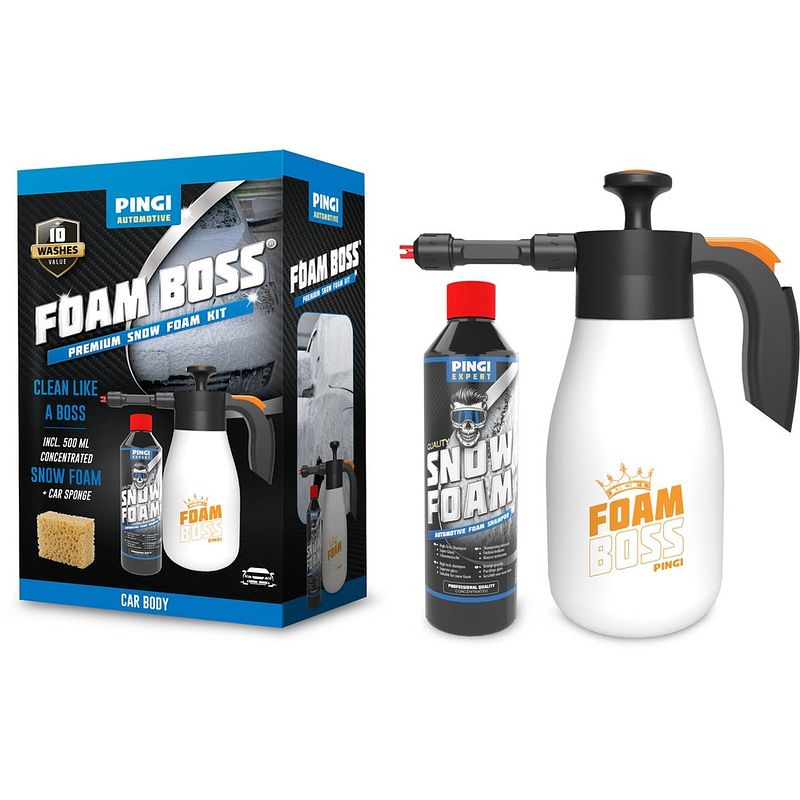 Foto van Pingi automotive premium snow foam cleaning kit 500 ml inclusief spray gun