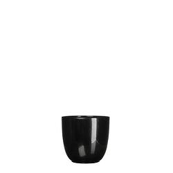 Foto van 5 stuks bloempot pot rond es/7 tusca 7.5 x 8.5 cm zwart mica