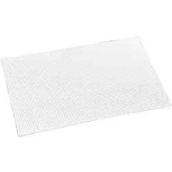 Foto van 2x rechthoekige onderleggers/placemats voor borden wit geweven print 29 x 43 cm - placemats