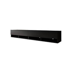 Foto van Meubella tv-meubel asino - mat zwart - 200 cm