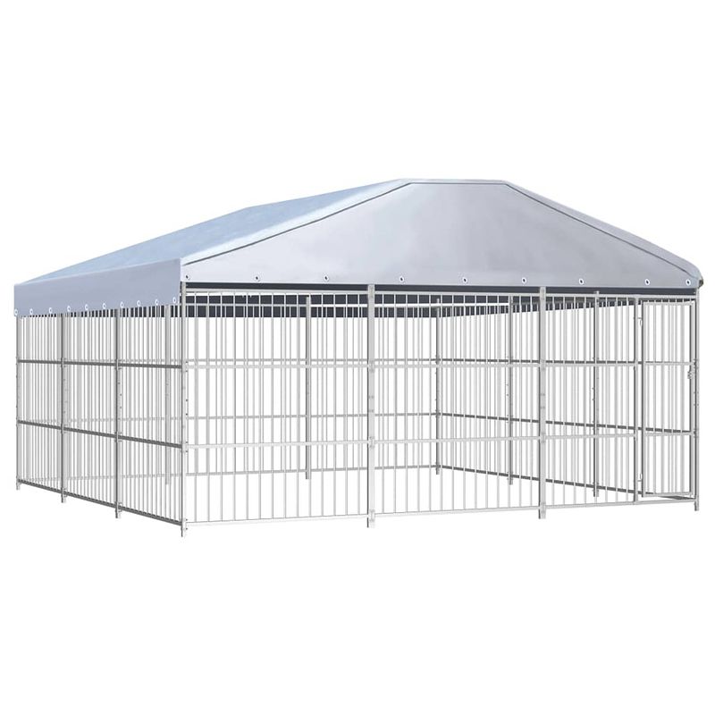 Foto van Vidaxl hondenkennel voor buiten met dak 450x450x200 cm