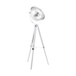 Foto van Eglo - eglo covaleda vloerlamp 1-lichts wit chroom zilve