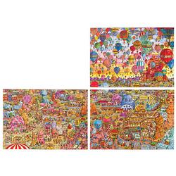 Foto van Unidragon houten puzzel quezzle - amazing cappadocia deel 2-4, 750 st inclusief 3 x 3d figuur - 3 st 36x25 cm