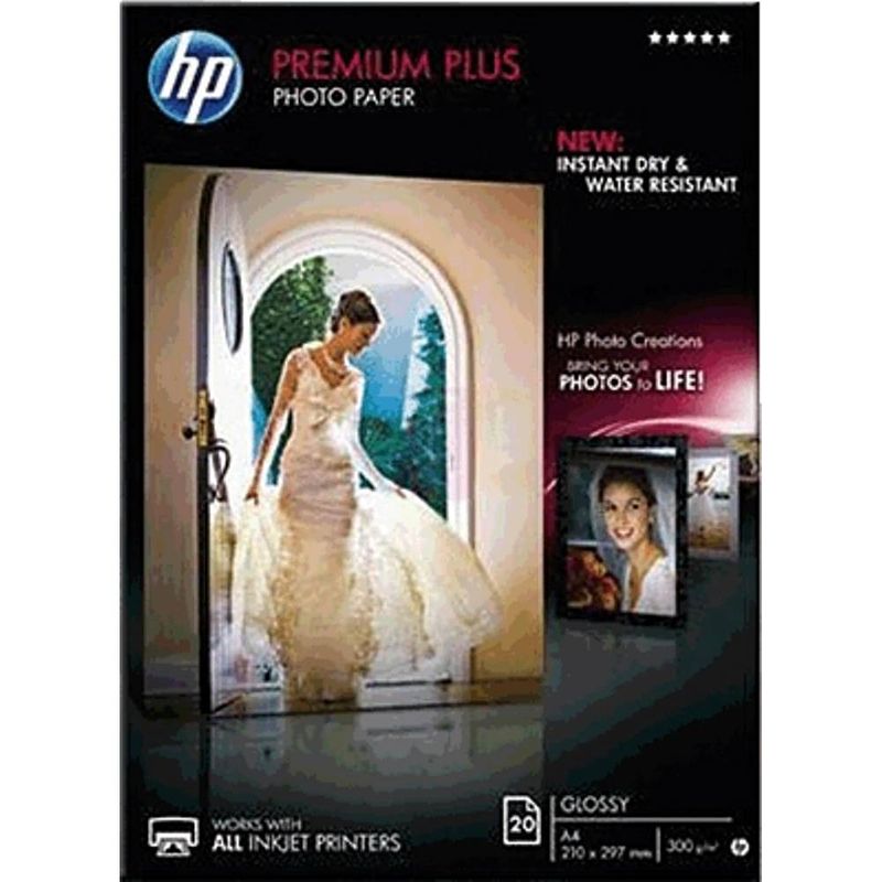 Foto van Hp premium plus photo paper cr672a fotopapier din a4 300 g/m² 20 vellen hoogglans