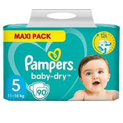 Foto van Pampers babydry maat 5, 90 luiers, tot 12 uur bescherming, 11kg16kg bij jumbo