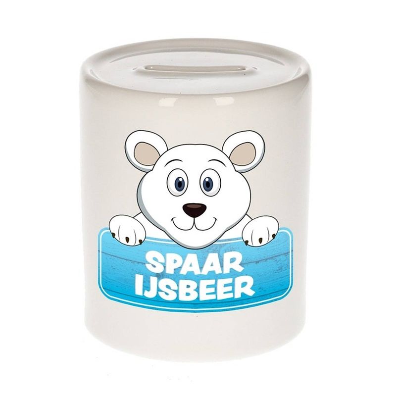 Foto van Kinder spaarpot met ijsberen print 9 cm - spaarpotten