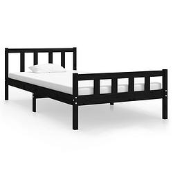 Foto van Vidaxl bedframe massief hout zwart 90x200 cm