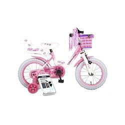 Foto van Volare kinderfiets rose - 14 inch - roze/wit - inclusief ways bandenplakset