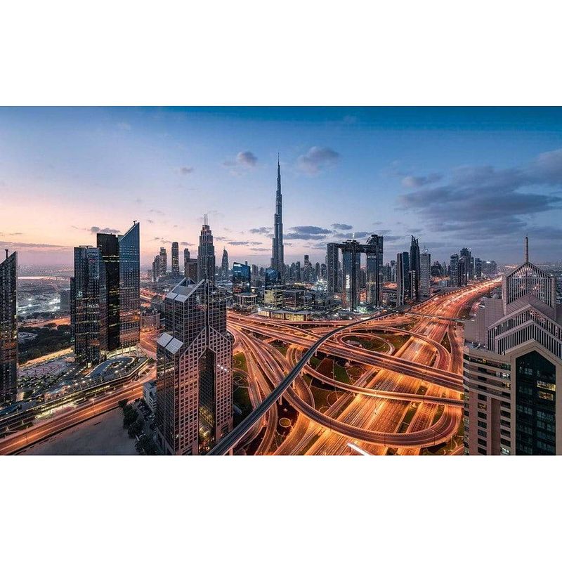 Foto van Komar lights of dubai vlies fotobehang 450x280cm 9-banen