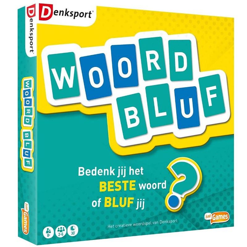 Foto van Just games kaartspel woordbluf karton blauw/groen/geel