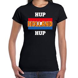 Foto van Zwart fan shirt / kleding holland hup holland up ek/ wk voor dames m - feestshirts