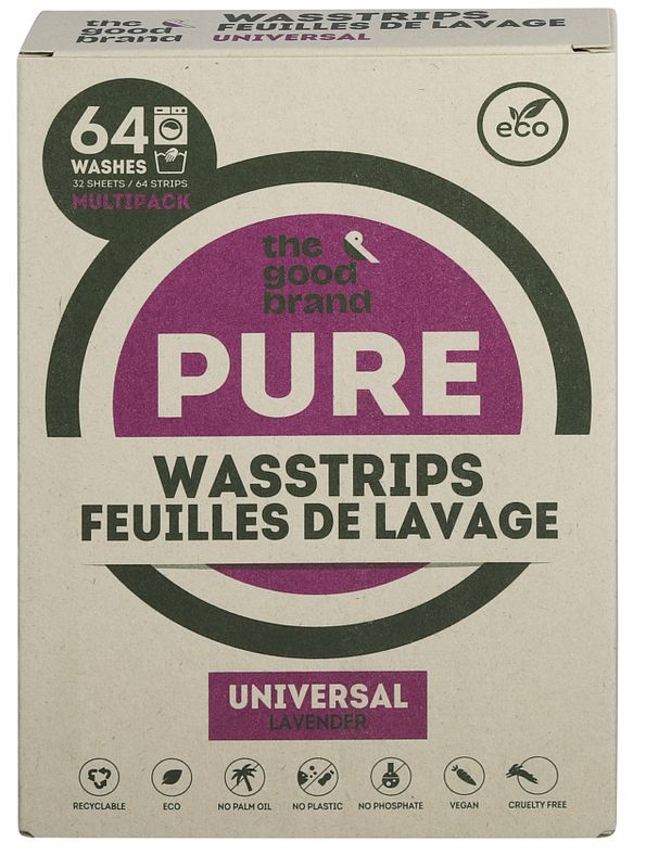 Foto van The good brand pure wasstrips lavender