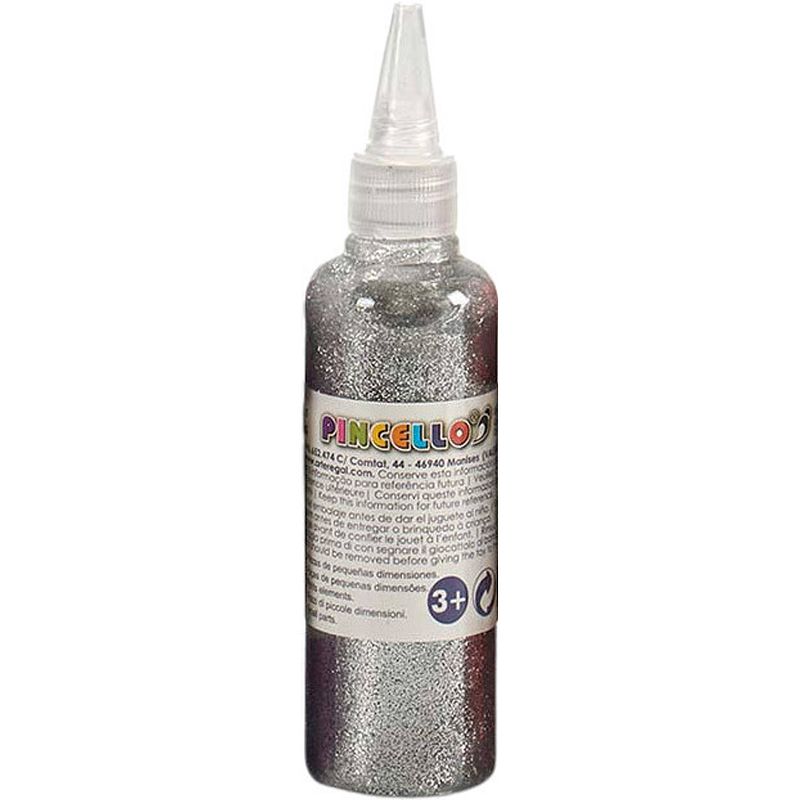 Foto van Pincello glitters in tube metallic junior 80 gram zilver