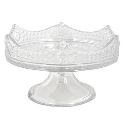 Foto van Clayre & eef bonbonniere kroon ø 21*12 cm transparant glas rond serveerschaal decoratie schaal presenteerschaal