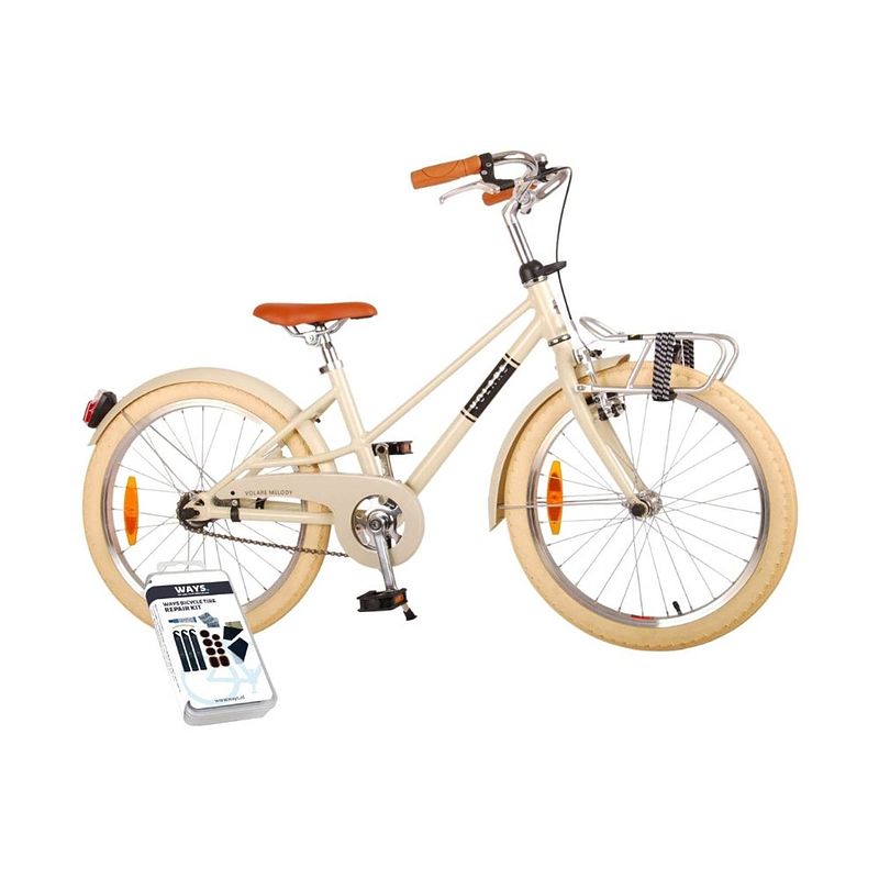 Foto van Volare kinderfiets melody - 20 inch - zand - inclusief ways bandenplakset