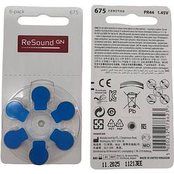 Foto van Resound hoortoestel batterijen p675 - blauwe sticker