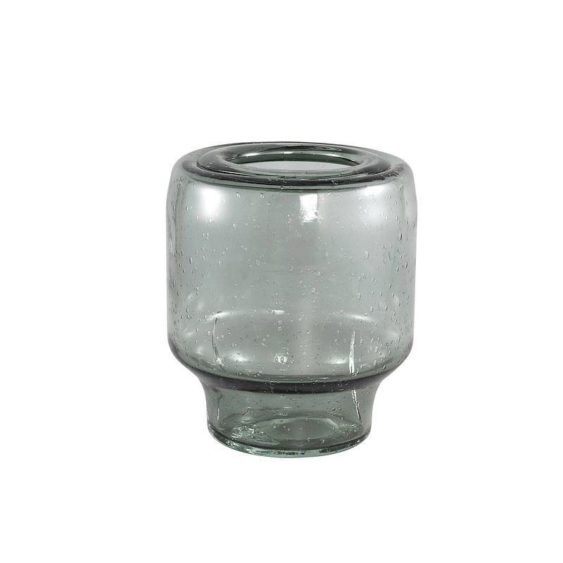 Foto van Ptmd vika grey glass vase clear design round s