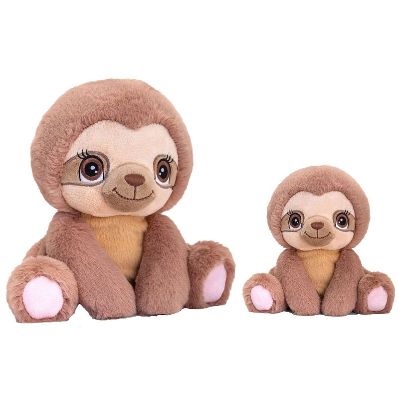 Foto van Keel toys - pluche knuffel dieren set 2x luiaards 16 en 25 cm - knuffeldier