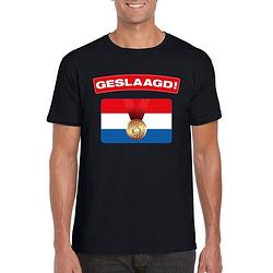 Foto van Geslaagd t-shirt zwart met vlag heren xl - feestshirts