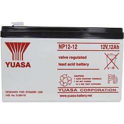 Foto van Yuasa np12-12 loodaccu 12 v 12 ah loodvlies (agm) (b x h x d) 151 x 98 x 98 mm kabelschoen 6.35 mm onderhoudsvrij, vds-certificering