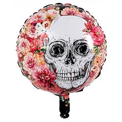 Foto van Boland folieballon día de los muertos 45 cm roze/wit