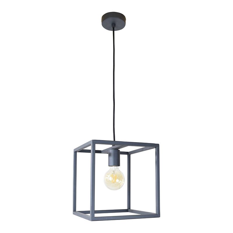 Foto van Urban interiors hanglamp frame l 25 cm b 25 cm zwart