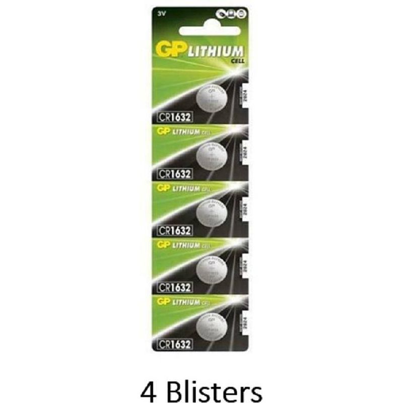 Foto van 20 stuks (4 blisters a 5 stuks) gp lithium cr1632 3v knoopcel blister 5