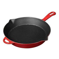 Foto van Gietijzeren ronde grillpan rood, 28cm - sürel