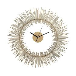 Foto van Ptmd anther gold metal wall clock separate sun rays