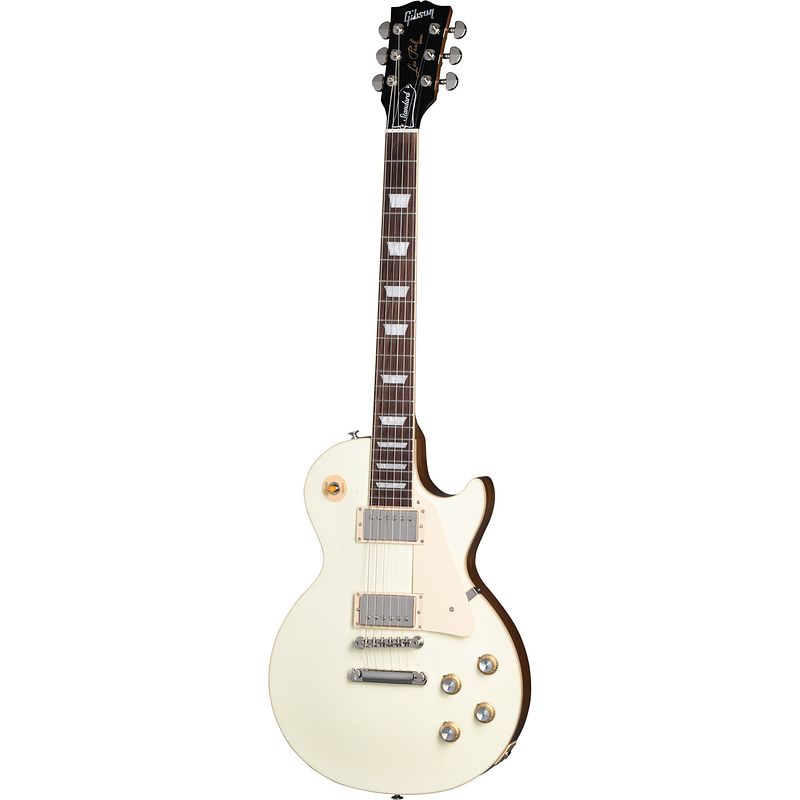 Foto van Gibson original collection les paul standard 60s plain top classic white elektrische gitaar met koffer