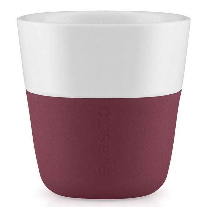 Foto van Eva solo kop espresso 80 ml porselein/siliconen rood/wit 2 stuks