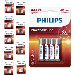 Foto van 40 stuks (10 blisters a 4st) - aaa r3 philips power alkaline